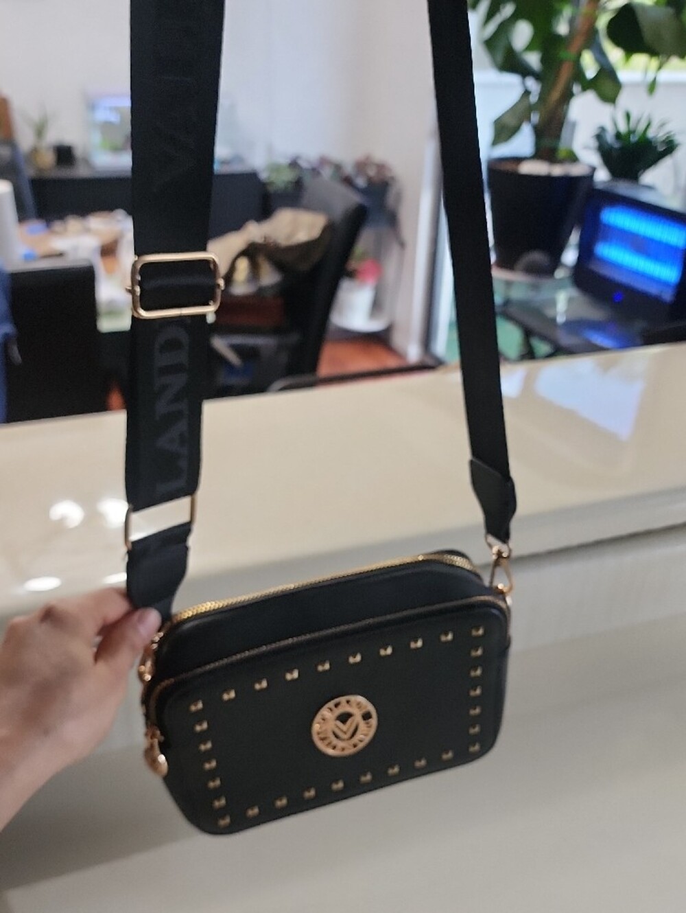 Valentino Black Crossbody Bag with Gold Hardware - Picture 8 of 12